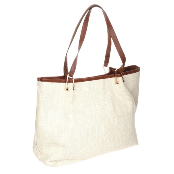 ADRIENNE VITTADINI LINEN TOTE W/ DETACHABLE POUCH - Picture 14 of 14